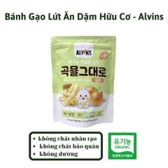 Bánh gạo lứt ăn dặm hữu cơ cho bé vị hành tây Alvins 25g