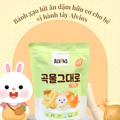 Bánh gạo lứt ăn dặm hữu cơ cho bé vị hành tây Alvins 25g