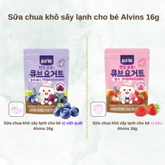 Sữa chua khô sấy lạnh cho bé vị việt quất/vị dâu Alvins 16g dành cho bé từ 1 tuổi