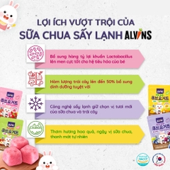 Sữa chua khô sấy lạnh cho bé vị việt quất/vị dâu Alvins 16g dành cho bé từ 1 tuổi