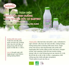 Sản phẩm dinh dưỡng công thức Babybio với mục đích ăn bổ sung 250ml dành cho trẻ từ 10 tháng đến 3 tuổi