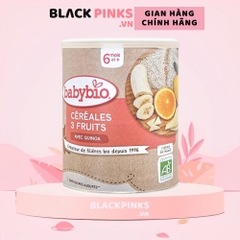 Bột ăn dặm pha sữa hữu cơ nhiều vị bổ sung vitamin B1 Babybio 220g dành cho bé từ 6 tháng tuổi