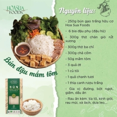Bún gạo trắng/lứt hữu cơ Hoa Sữa 250g