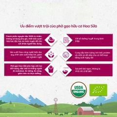 Phở gạo trắng/lứt hữu cơ Hoa Sữa 250g