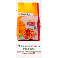 Mì ống penne lứt/bán lứt/trắng hữu cơ Markal 500g