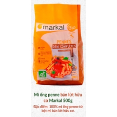 Mì ống penne lứt/bán lứt/trắng hữu cơ Markal 500g