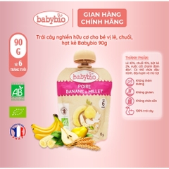 Trái cây nghiền hữu cơ cho bé nhiều vị Babybio 90g dành cho bé từ 6 tháng tuổi trở lên
