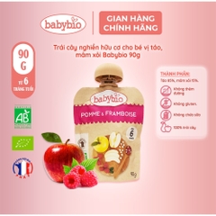 Trái cây nghiền hữu cơ cho bé nhiều vị Babybio 90g dành cho bé từ 6 tháng tuổi trở lên