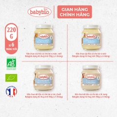Sữa chua cừu/dê hữu cơ cho bé nhiều vị Babybio dạng hũ thuỷ tinh 130g dành cho bé từ 6 tháng tuổi trở lên