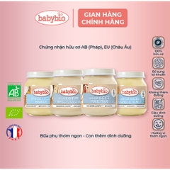 Sữa chua cừu/dê hữu cơ cho bé nhiều vị Babybio dạng hũ thuỷ tinh 130g dành cho bé từ 6 tháng tuổi trở lên