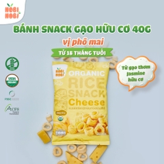 Thực phẩm bổ sung bánh snack gạo hữu cơ Nobi Nobi vị phô mai/vị socola/vị truyền thống 40g dành cho bé từ 18 tháng tuổi