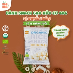 Thực phẩm bổ sung bánh snack gạo hữu cơ Nobi Nobi vị phô mai/vị socola/vị truyền thống 40g dành cho bé từ 18 tháng tuổi