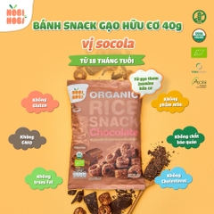 Thực phẩm bổ sung bánh snack gạo hữu cơ Nobi Nobi vị phô mai/vị socola/vị truyền thống 40g dành cho bé từ 18 tháng tuổi