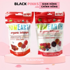 Túi 40/14 chiếc kẹo mút hữu cơ cho bé 8/4 hương vị trái cây Yumearth 248g/87g