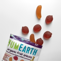 Kẹo viên/kẹo dẻo hữu cơ hình gấu/hình hạt đậu vị bạc hà/vị trái cây bổ sung vitamin C Yumearth 93,6g/50g