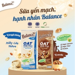 Thực phẩm bổ sung sữa yến mạch, hạnh nhân Balance vị truyền thống/vị socola 180ml/1 lít