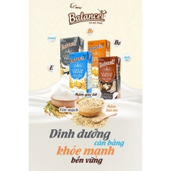 Sữa hạt ngũ cốc không đường/mè đen/truyền thống/socola 4Care Balance 180ml