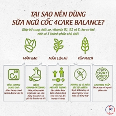 Sữa hạt ngũ cốc không đường/mè đen/truyền thống/socola 4Care Balance 180ml