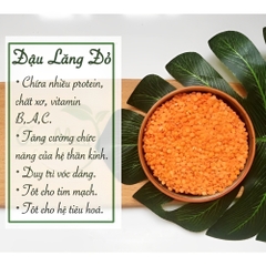 Kiều mạch cán dẹt/đậu lăng đỏ cam san hô/đậu hà lan/đậu đỏ azuki/đậu nành/ nguyên hạt/đậu xanh hữu cơ Markal 500g