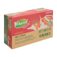 Thùng 48 hộp sữa Yomost vị dâu/cam/lựu/ bạc hà và việt quất hộp 170ml