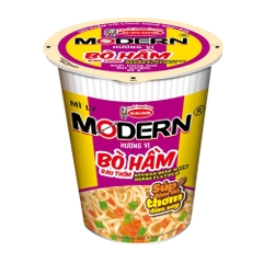 Thùng 24 ly mì Modern hương vị bò hầm rau thơm/thịt xào/lẩu thái tôm ly 65g