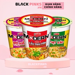 Thùng 24 ly mì Modern hương vị bò hầm rau thơm/thịt xào/lẩu thái tôm ly 65g