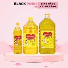 Thùng 4/6/12 chai dầu ăn Happi Koki chai 1 lít/2 lít và bình 5 lít