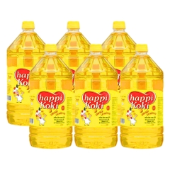 Thùng 4/6/12 chai dầu ăn Happi Koki chai 1 lít/2 lít và bình 5 lít