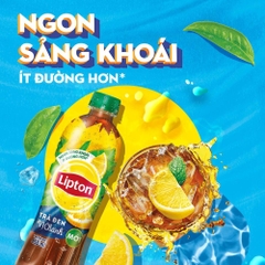 Thùng 24 chai trà đen Lipton vị chanh chai 450ml
