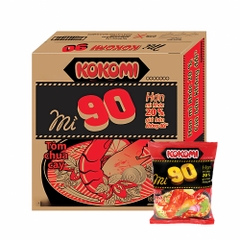 Thùng 30 gói mì Kokomi 90 tôm chua cay/sườn cay vị hành phi gói 90g