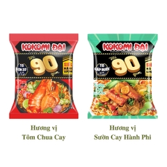 Thùng 30 gói mì Kokomi 90 tôm chua cay/sườn cay vị hành phi gói 90g
