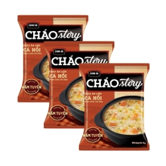 Thùng 30 gói cháo ăn liền Story cháo thịt bằm nấm đùi gà/cá hồi nấm linh chi nâu 70/71g
