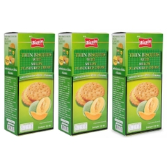 (Combo 5 hộp) Bánh quy kem/lúa mạch/dừa/kem socola/cam/dâu tây/dưa lê Bissin 150g/170g/180g