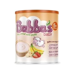 Bột ăn dặm Babba's Baby vị dâu chuối/gạo sữa/táo củ dền 160g