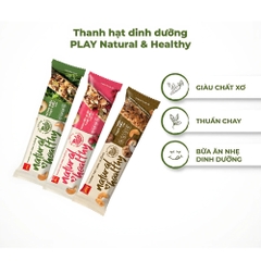 Combo 1/2/3/5/6 hộp thanh hạt PLAY Natural & Healthy vị việt quất/rong biển/nấm hương/ mix vị 25g