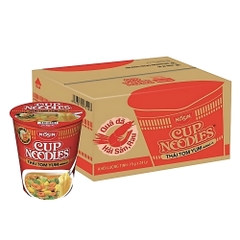 Thùng mì ly Nissin Cup Noodles hương vị Tom Yum/hải sản/cua sốt cay Singapore/sườn chanh67g/71g/74g