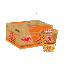 Thùng mì ly Nissin Cup Noodles hương vị Tom Yum/hải sản/cua sốt cay Singapore/sườn chanh67g/71g/74g