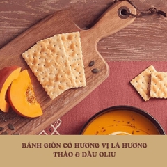 Bánh Cracker Colussi lúa mì giòn/lá hương thảo & dầu oliu túi 250g