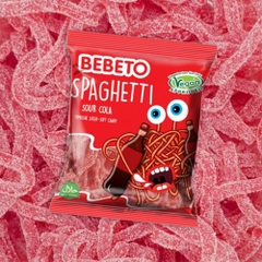 Kẹo dẻo Bebeto hình mì spagetti vị cola/rainbow/dâu gói 80g