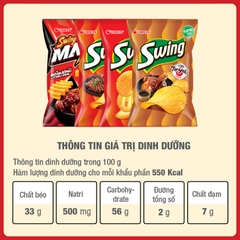 Combo 5 gói snack khoai tây Swing vị bít tết, gà Teriyaki, phô mai, bò nướng 32/60/108g