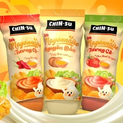 Thùng 24 chai xốt mayonaise Chin-su vị nguyên bản/tương cà/tương ớt 120g/250g