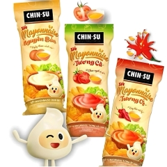 Thùng 24 chai xốt mayonaise Chin-su vị nguyên bản/tương cà/tương ớt 120g/250g