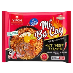 Mì nước Vifon vị bò cay/hải sản cay/bò kim chi cay gói 105g