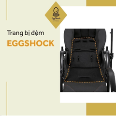 Xe đẩy Combi CrossGo 4 bánh quay tự động - Đen cam/xanh blue/kẻ ghi