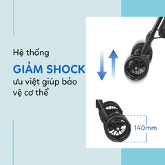Xe đẩy Combi NEYO màu ghi/đỏ/xanh