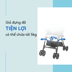 Xe đẩy Combi NEYO màu ghi/đỏ/xanh