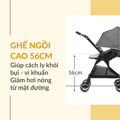 Xe đẩy Combi Sugocal Compact 4 bánh quay tự động màu đỏ/xanh navy