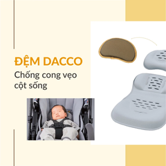Xe đẩy Combi Sugocal Compact 4 bánh quay tự động màu đỏ/xanh navy