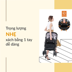 Xe đẩy Combi Sugocal Compact 4 bánh quay tự động màu đỏ/xanh navy