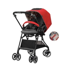Xe đẩy Combi Sugocal Compact 4 bánh quay tự động màu đỏ/xanh navy